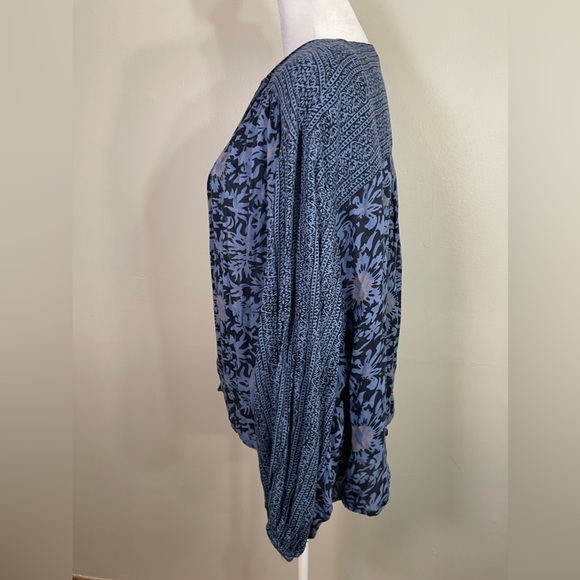 Free People Mixed Print Paisley Bohemian Balloon Sleeve Oversized Kimono M - Picture 4 of 7